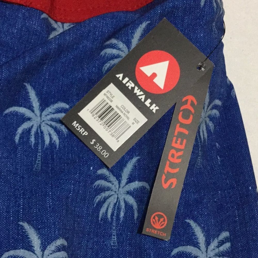 AIRWALK Swim Trunks Palm Trees Stretch Fabric  - Picture 4 of 5